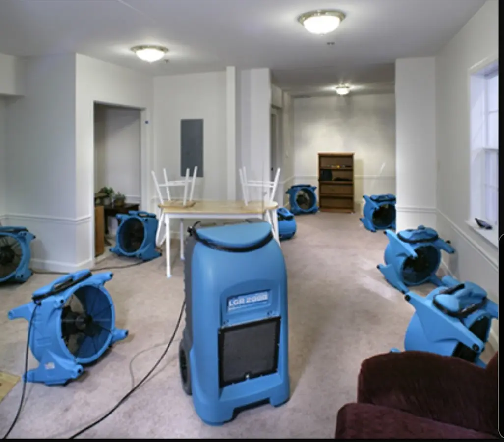 Air movers and dehumidifier setup for Water Extraction & Removal in Gastonia